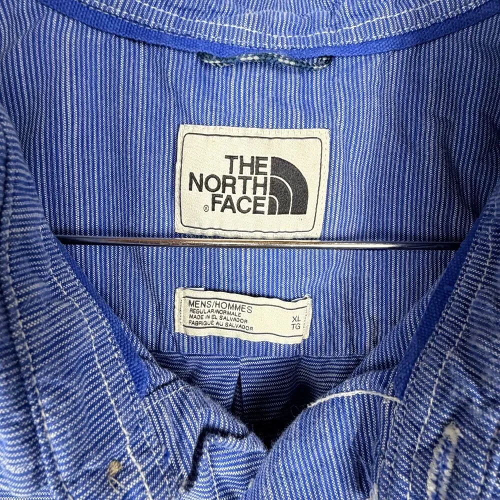 The North Face Blue Short Sleeve Button Down Cotton Overshirt Shirt Size XL